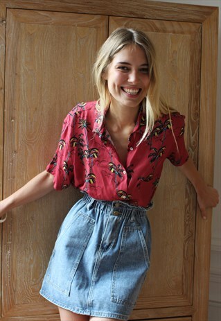 RED HAWAIIAN BLOUSE