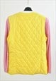VINTAGE 90S QUILTED VEST IN YELLOW