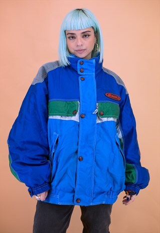 bright blue ski jacket