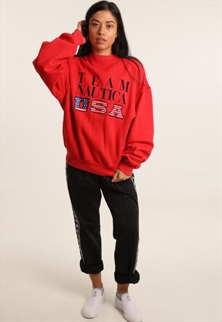 VINTAGE NAUTICA EMBROIDERED SPELLOUT SWEATSHIRT