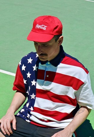 90S VINTAGE TOMMY HILFIGER U.S.A. FLAG POLO T-SHIRT