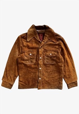 Vintage 70s Mens Brown Leather Jacket