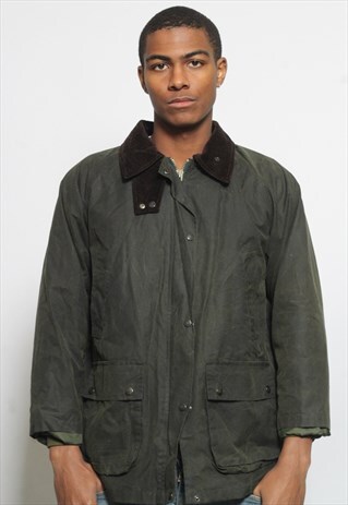 VINTAGE BURBERRY WAX JACKET GREEN