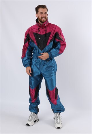 VINTAGE Y2K DESCENTE FULL SKI SUIT TALL UK M / L 42" (67O)