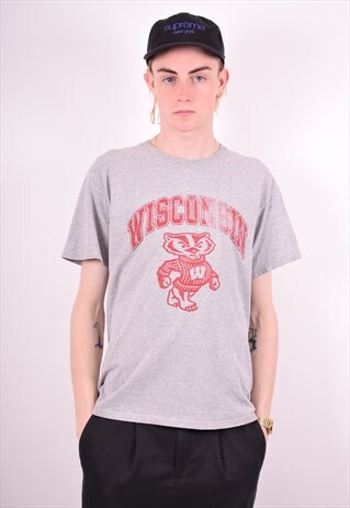 CHAMPION MENS VINTAGE T-SHIRT TOP MEDIUM GREY 90'S