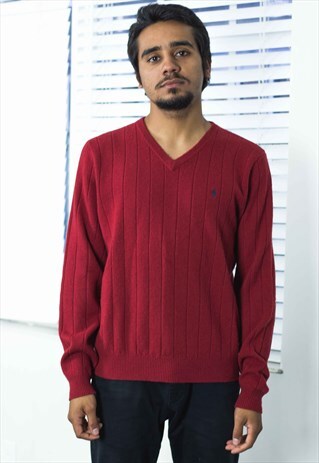 VINTAGE POLO RALPH LAUREN JUMPER SWEATER LOGO 90S M 11.7