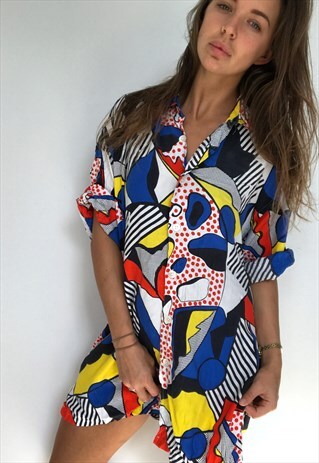 PATTERNED OVERSIZED RETRO VINTAGE UNISEX FESTIVAL SHIRT