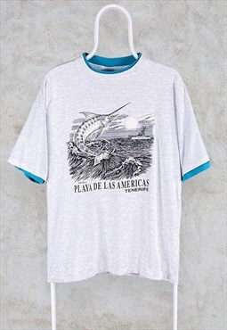 Vintage Grey Single Stitch T Shirt Tenerife Large