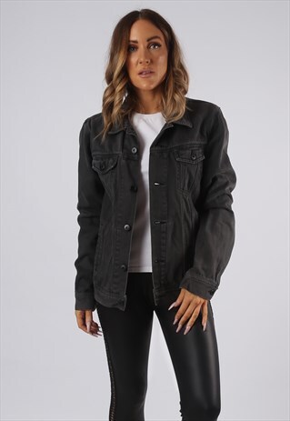 VINTAGE DENIM JACKET QUICKSILVER UK 10 SMALL (Q4O)