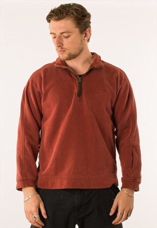 VINTAGE RED COLUMBIA QUARTER ZIP SWEATSHIRT