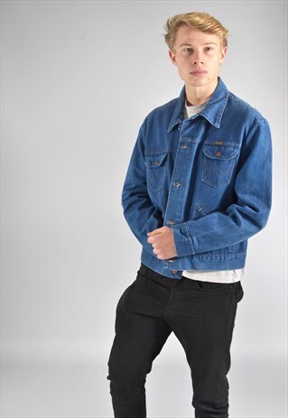 VINTAGE WRANGLER DARK BLUE DENIM JACKET