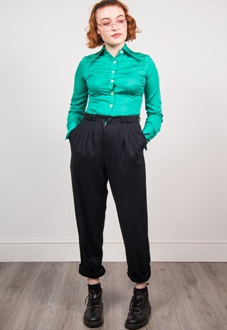 VINTAGE 90'S BLACK TAPERED TROUSERS