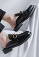 UNUSUAL LOAFERS FAUX LEATHER SLIPPERS IN BLACK
