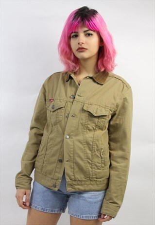 VINTAGE LEE COOPER CORD-COLLARED DENIM JACKET