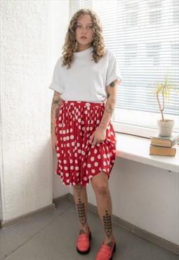 Vintage 80's Red Polka Dot Mini Skirt
