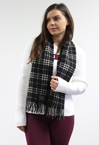 VINTAGE LAMBSWOOL CHECKED SCARF-AS164