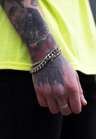 12MM STAINLESS STEEL CURB LINK ID IDENTITY BRACELET - SILVER