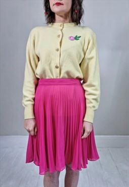 Vintage 90's Pink Sheer Pleated Skirt