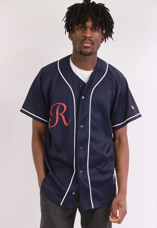 VINTAGE BASEBALL NAVY JERSEY