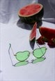 GREEN RIMLESS COLOUR TINT HEART SUNGLASSES