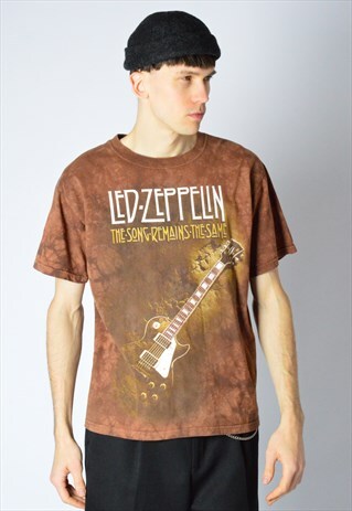 VINTAGE 90S BROWN LED ZEPPELIN BAND T-SHIRT