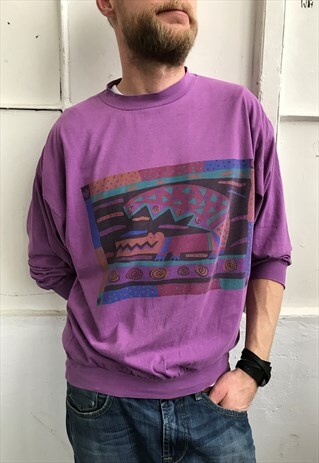 VINTAGE 80' OLDSCHOOL COOL PURPLE UNISEX SWEATSHIRT