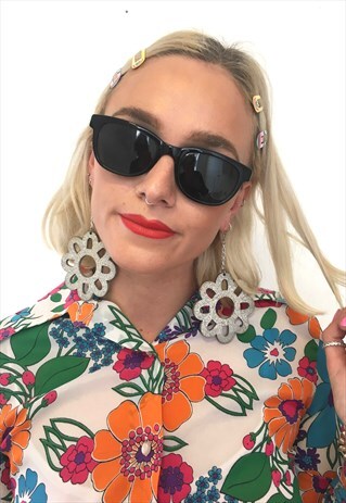 VINTAGE BLACK WAYFARER STYLE SUNGLASSES