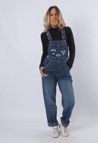 DISNEY DENIM DUNGAREES 90'S VINTAGE UK 8 (EAHB)