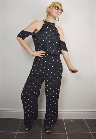 VINTAGE POLKA DOT JUMPSUIT MONOCHROME