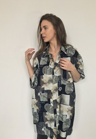 PATTERNED OVERSIZED RETRO VINTAGE UNISEX FESTIVAL SHIRT