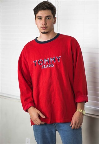VINTAGE TOMMY JEANS HILFIGER SWEATSHIRT JUMPER LOGO XL 19