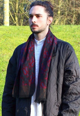 VINTAGE 70S MOD PAISLEY SCARF SAMMY INDIE ROCK PREPPIE GENT