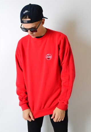 VINTAGE 90S RED EMBROIDERED COCA COLA SWEATSHIRT JUMPER