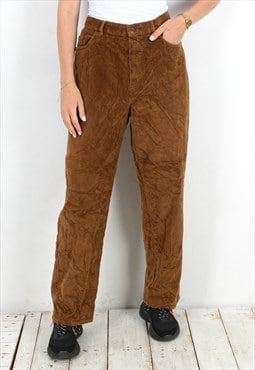 RALPH LAUREN Women's Elephant Cord Tan Cotton Pants W33 L31