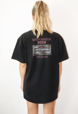 Vintage Y2K Harley Davidson Spell Out Festival T-Shirt Tee