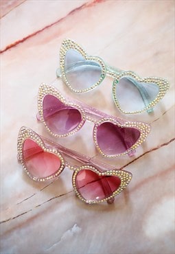 Sparkly Heart Diamante Sunglasses