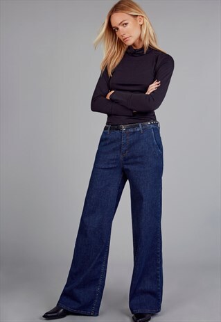 KENTING - ECO FRIENDLY WIDE LEG JEANS IN ORGANIC COTTON