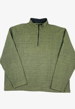 Vintage ORVIS 1/4 Zip Knitted Fleece Sweatshirt Green 2XL