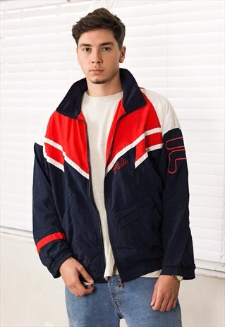 VINTAGE FILA JACKET WINDBREAKER LOGO 90S X 15.5