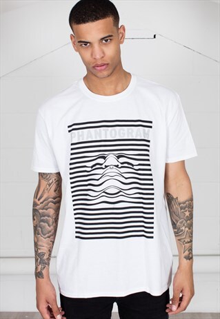 PHANTOGRAM STRIPED FACE UNISEX T-SHIRT