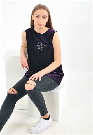 VINTAGE 90'S PURPLE VELVET BLOUSE