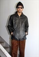 Vintage 90s Black Finnish Leather Jacket