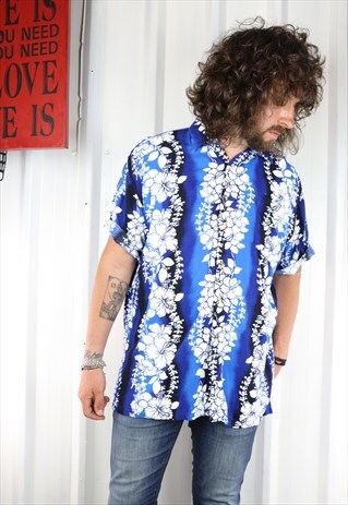 VINTAGE CRAZY PATTERN OVERSIZED SHORT SLEEVED SHIRT