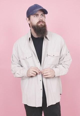 VINTAGE LIGHT GREY COTTON SHIRT /R12173