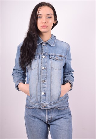 CALVIN KLEIN WOMENS VINTAGE DENIM JACKET MEDIUM BLUE 90'S