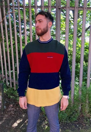 VINTAGE RALPH LAUREN CHAPS BLOCK COLOUR LONG SLEEVED TOP