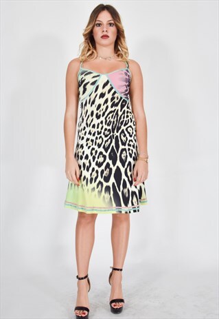 JUST CAVALLI MULTICOLORED SHORT DRESS
