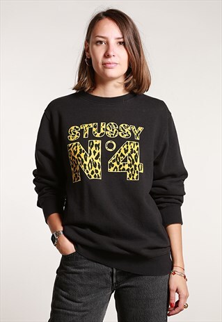 STUSSY BLACK SWEATSHIRT - M
