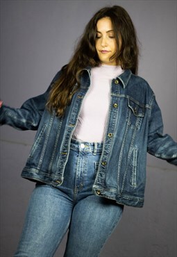 Vintage Y2K Lauren Jeans Denim Jacket in Blue XL