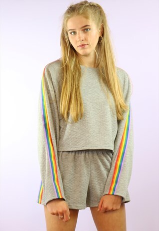 RAINBOW GREY TEX SHORTS AND JUMPER CO-ORD